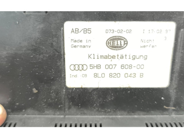 Блок управления климат-контролем 8L0820043B, 5HB00760800 Audi A3 S3 8L