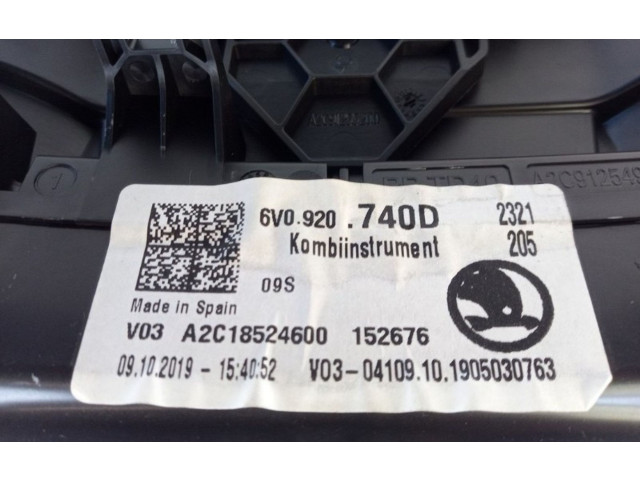Панель приборов 6V0920740D, 6V0920740D Skoda Fabia Mk2 (5J)
