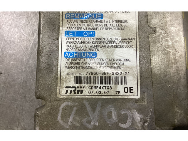 Блок подушек безопасности 77960SEFG822M1 Honda Accord