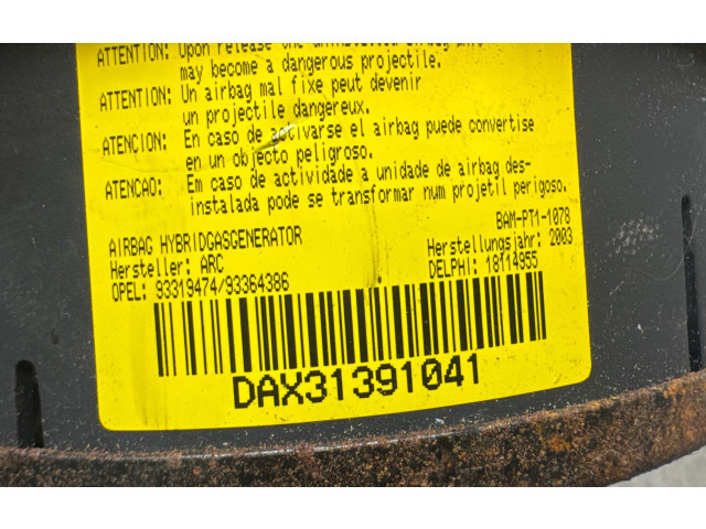 Подушка безопасности водителя 18114955, BAMPT11078   Opel Meriva A