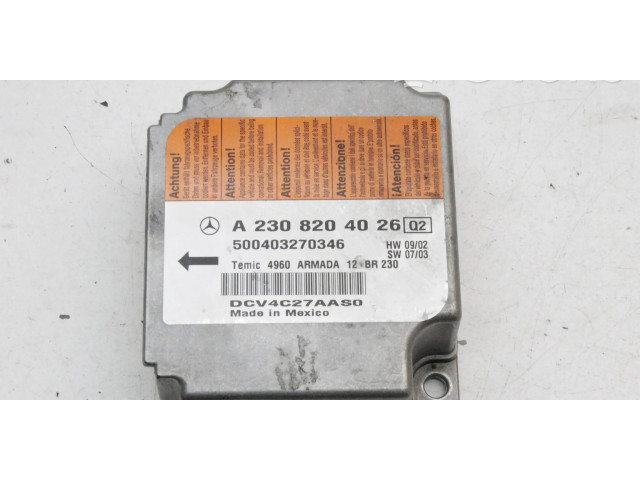 Блок подушек безопасности A2308204026   Mercedes-Benz SL R230