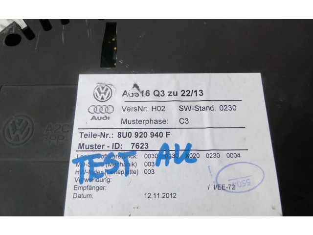 Панель приборов 8U0920940F, 8U0920940F   Audi RS Q3       