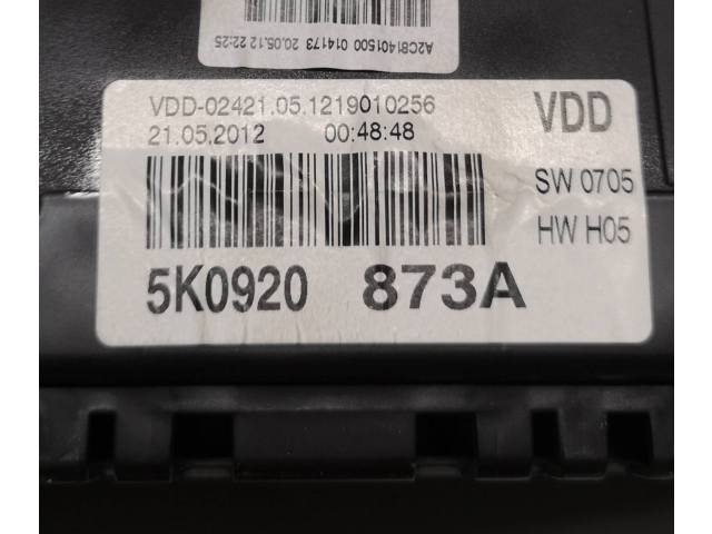 Панель приборов 5K0920873A, 1219010256   Volkswagen Golf VI       