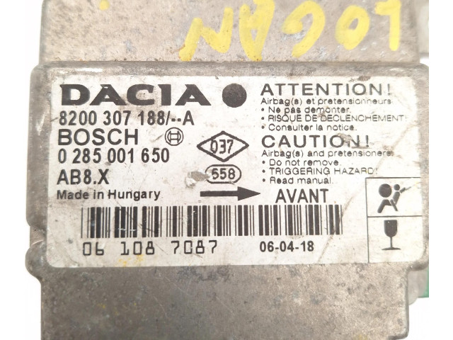 Блок подушек безопасности 8200307188A, 0285001650   Dacia Logan I