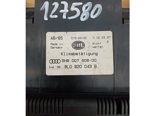 Блок управления климат-контролем 8L0820043BHELLA, 5HB007608-00 Audi A3 S3 8L