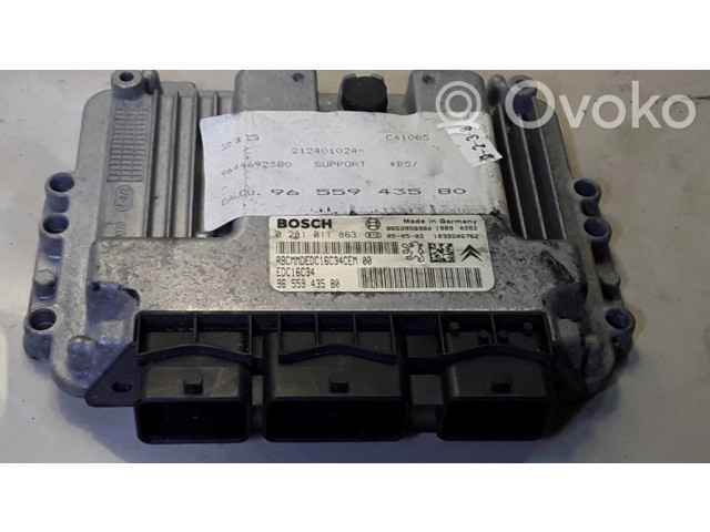 Блок управления двигателя 9655943580, 0281011863 Citroen C4 I