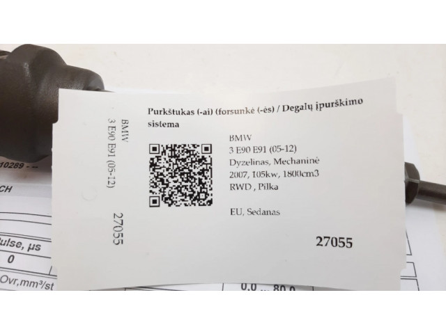 Vstřikovač 7798446, 0445110289 BMW 3 E90 E91 pro naftový motor 1.8 N47D20A