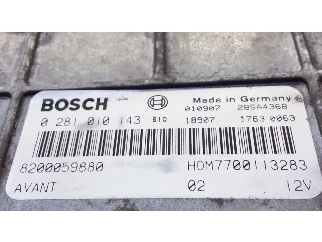 Řídící jednotka 8200059880, 0281010143   Renault Espace III 2002