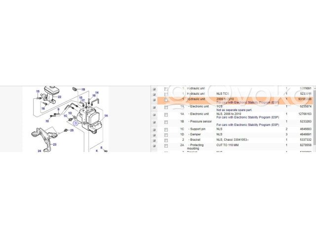 Блок АБС 93185388, 0265950538   Saab  9-5  2006 - 2010 года