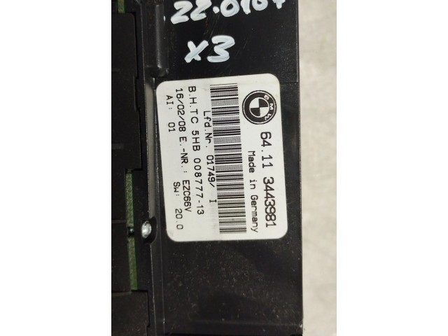 Блок управления климат-контролем 64113443981   BMW X3 E83