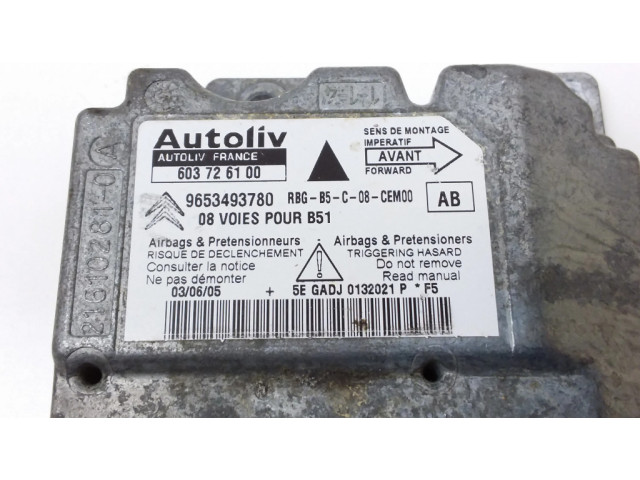 Блок подушек безопасности 603726100, 9653493780   Citroen C4 I