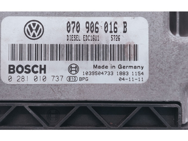Блок управления двигателя 0281010737, 070906016B   Volkswagen Phaeton