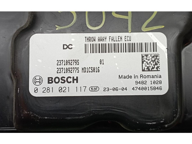 Řídící jednotka 237109279S, 0281021117 Renault Kangoo III 2023