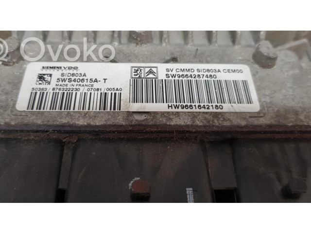Блок управления двигателя 5WS40615AT, 9661642180 Citroen C4 I