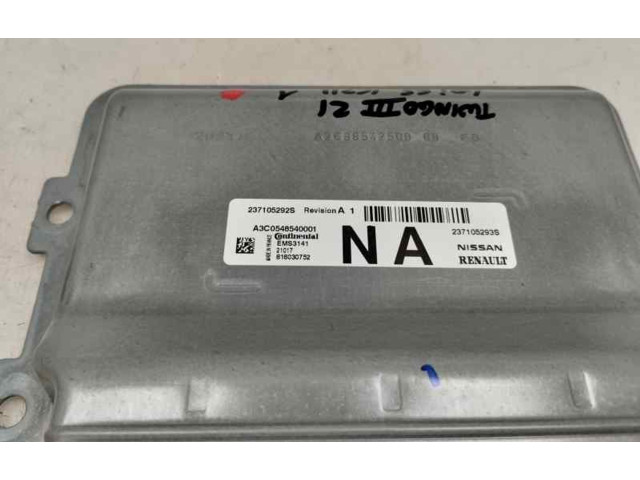 Блок управления двигателя 237105292S   Renault Twingo III