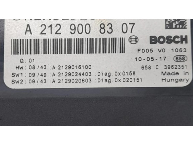 Pojistková skříňka A2129008307, A2129024403 Mercedes-Benz E C207 W207 2010