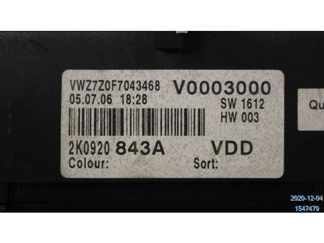 Панель приборов 2K0920843CX Volkswagen Caddy