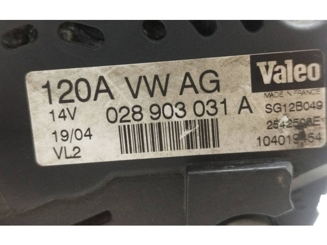 Генератор 028903031A, 2542508E   Skoda Superb B5 (3U)      