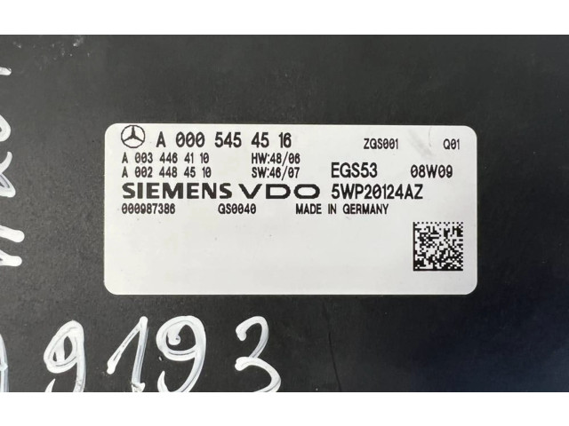 Блок управления коробкой передач a0005454516, 5WP20124AZ Mercedes-Benz C AMG W204