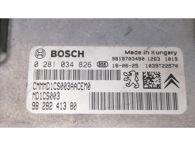 Блок управления двигателя 9828241380, 0281034826   Peugeot 2008 II