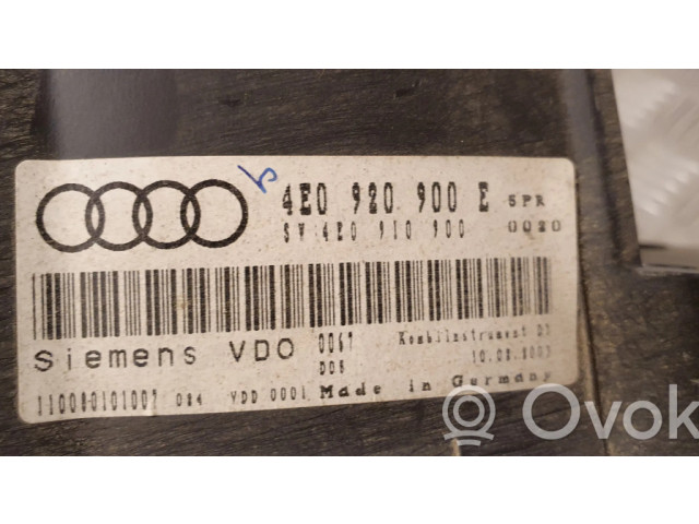 Přístrojová deska Audi A8 S8 D3 4E 2003 4E0920900E