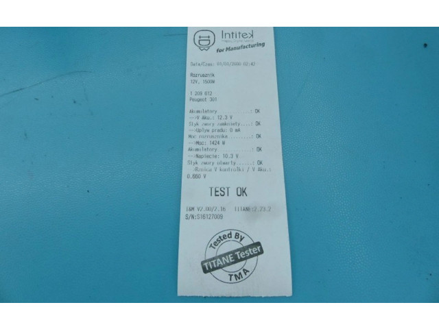 Turbodmychadlo Стартер TS22E26, IMPRK1209612 Peugeot 301