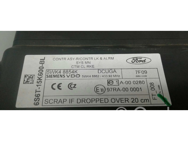 Pojistková skříňka Řídící jednotka BSM 5WK48854K Ford Fiesta 2007