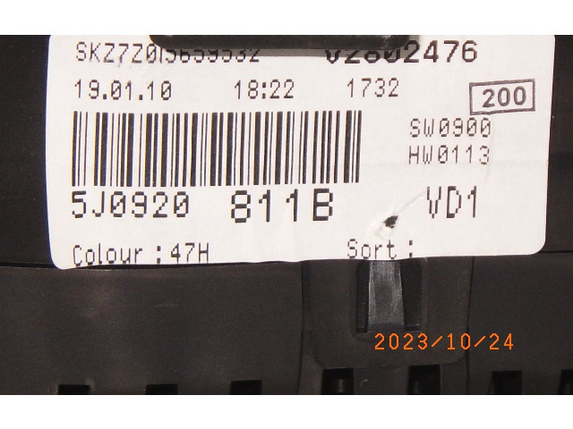 Панель приборов 5J0920811B Skoda Fabia Mk2 (5J)