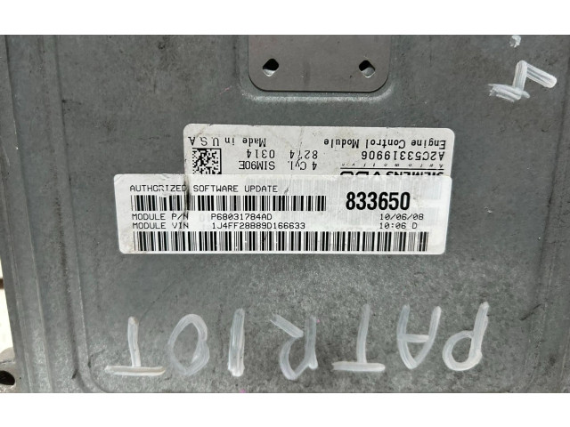 Блок управления двигателем Блок управления P68031784AD, 833650 Jeep Patriot