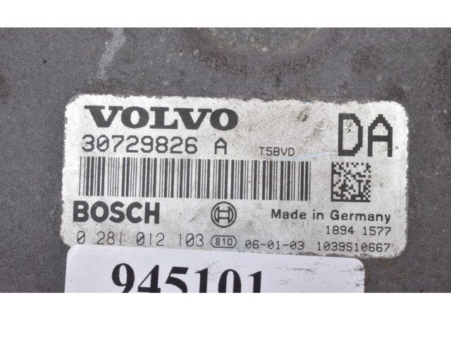 Блок управления двигателем Блок управления 30729826A, 30729826A Volvo V70