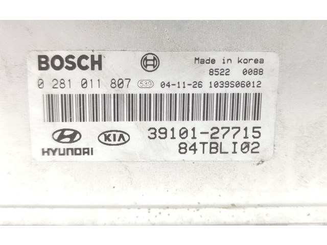 Блок управления двигателя 0281011807, 3910127715   Hyundai Getz