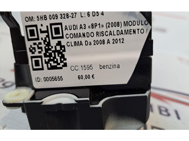 Блок управления климат-контролем 5HB009328-27, 5HB009328-27   Audi A3 S3 8P