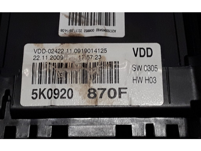 Панель приборов 5K0920870F Volkswagen Golf VI