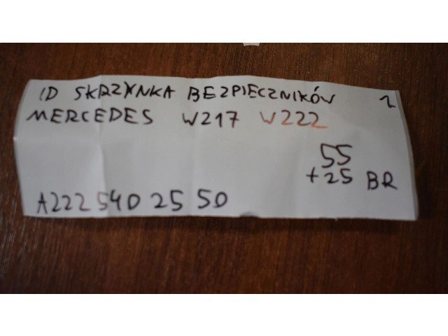 Pojistková skříňka A222540255055 Mercede-Benz S W222 2025