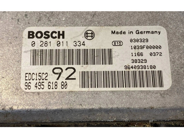 Řídící jednotka 0281011334, 9649561880 Peugeot 807 2003