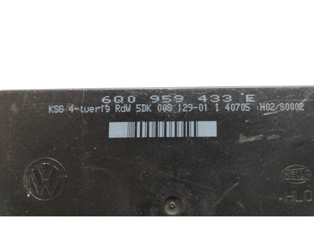 Блок комфорта 6Q0959433E, 5DK00812901 Skoda Fabia Mk1 (6Y)