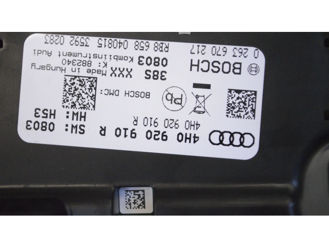 Přístrojová deska Audi A8 S8 D4 4H 2015 4H0920910R, 0263670217