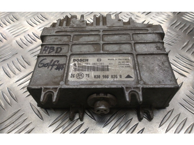 Блок управления двигателя 030906026R, 0261203302 Volkswagen Golf III