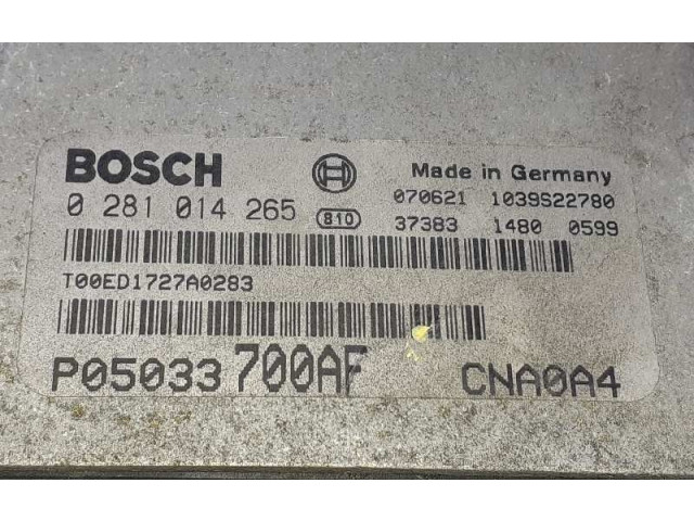 Řídící jednotka 05033700AF, 0281014265 Chrysler Sebring (JS) 2008