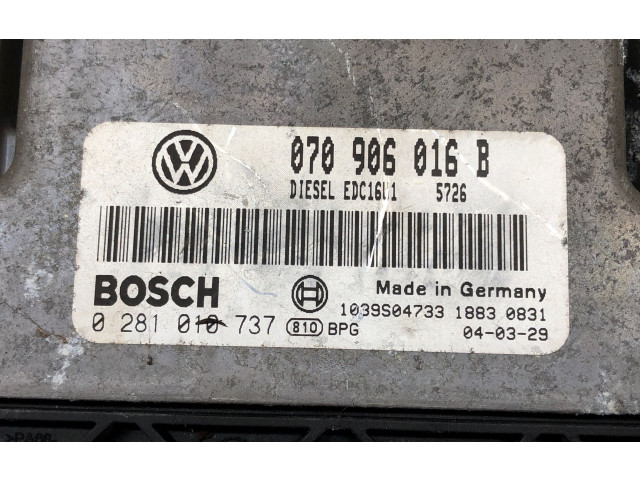 Блок управления двигателем Блок управления 070906016B   Volkswagen Phaeton