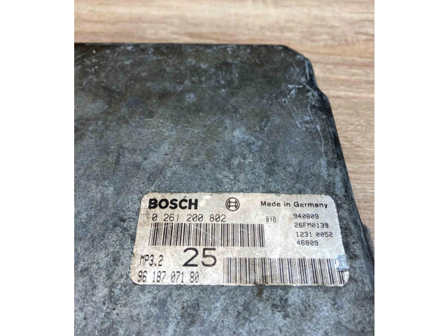 Řídící jednotka 9618707180, 0261200802 Peugeot 806 2000