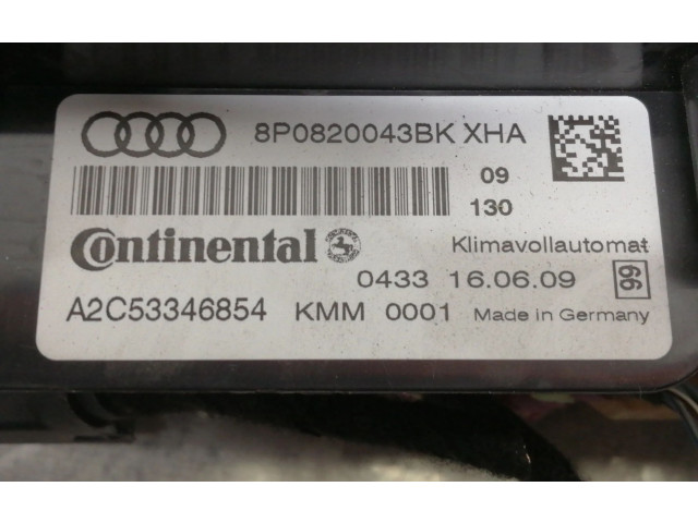 Модуль блока управления кондиционером 8P0820043BK, 8P0820043BM   Audi A3 S3 8P