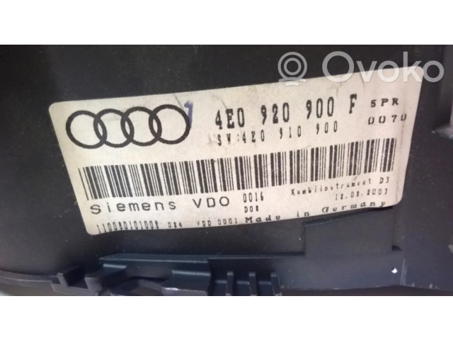 Přístrojová deska Audi A8 S8 D3 4E 2006 4E0920900F, 4E0910900