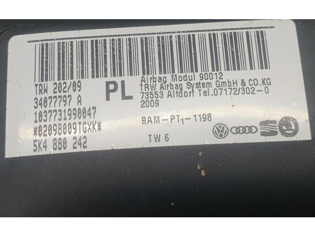 Подушка безопасности в сиденье 5K4880242, 34077797 Volkswagen Golf VI