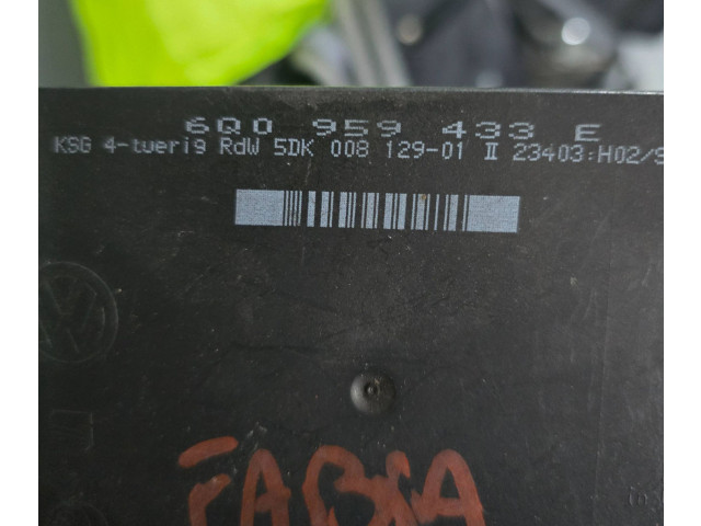 Блок комфорта 6Q0959433E, 5DK00812901 Skoda Fabia Mk1 (6Y)