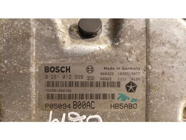 Блок управления двигателя 0281012999, P05094 Chrysler Voyager