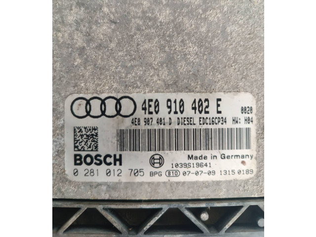 Řídící jednotka 4E0910402E, 4E0907401D Audi A8 S8 D3 4E 2009