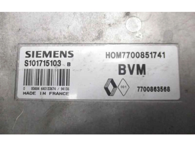 Блок управления двигателем Блок управления 7700863568 Renault Clio I