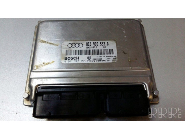 Блок управления двигателя 0261207753, 8E0909557D   Audi A4 S4 B6 8E 8H