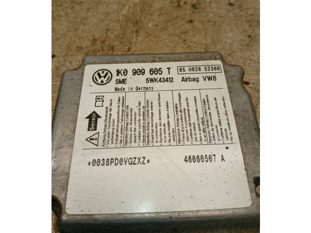 Блок подушек безопасности 1K0909605T, 46060507A Skoda Octavia Mk2 (1Z)